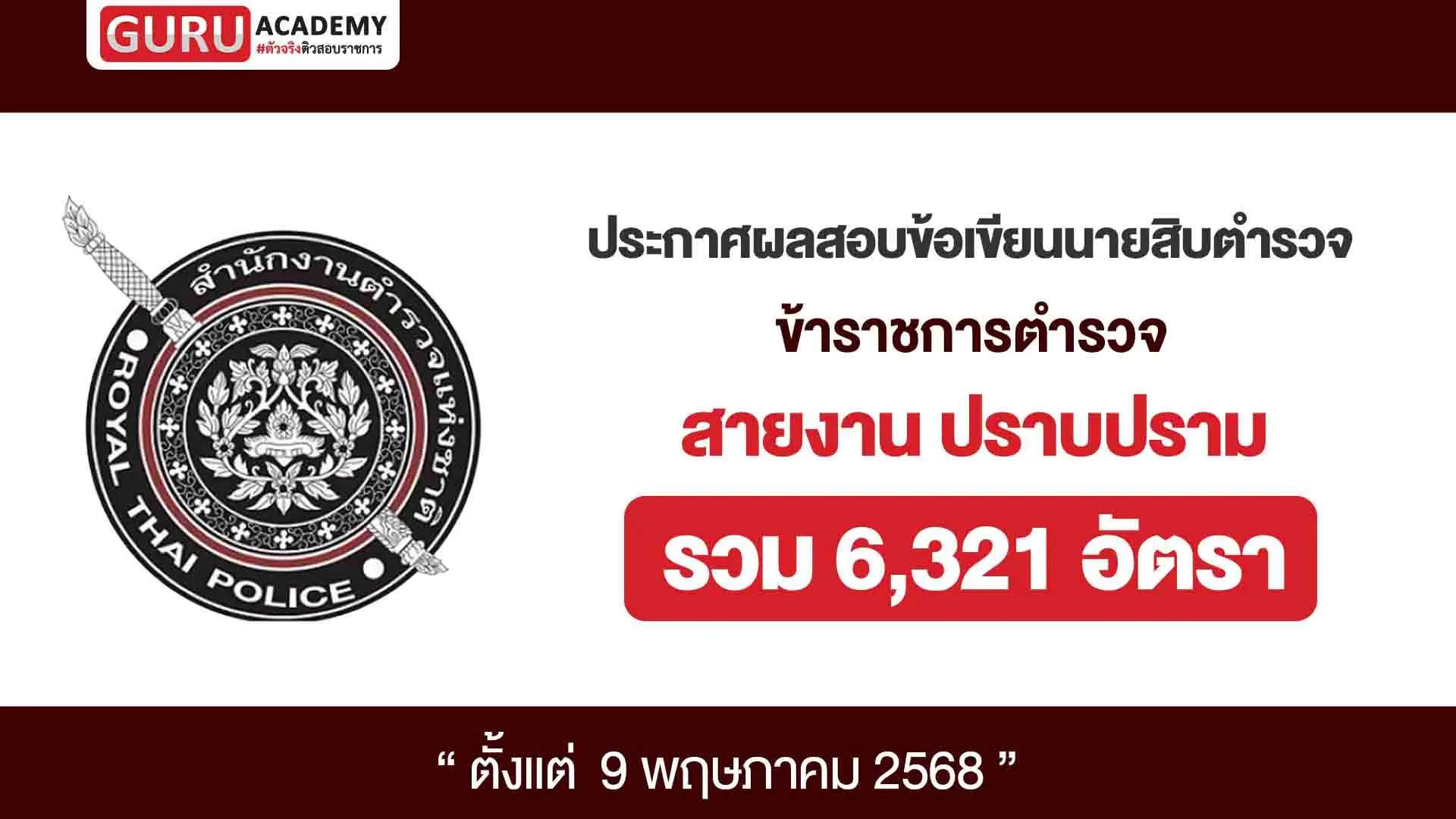 ประกาศผลสอบข้อเขียนนายสิบตำรวจ (1)